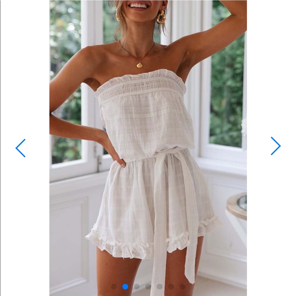 White ruffled romper